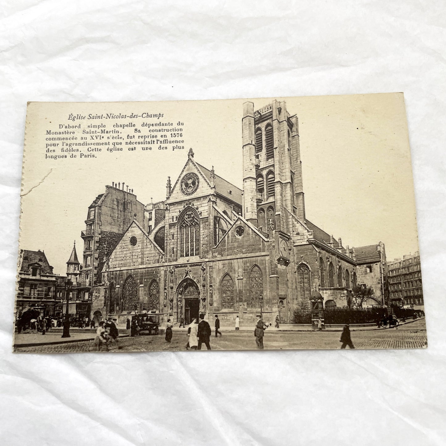 1910s - Historic Paris Saint-Nicolas-des-Champs Church Postcard - Vintage French Architecture - Ancient Monument - Old Photo - Urban Scene