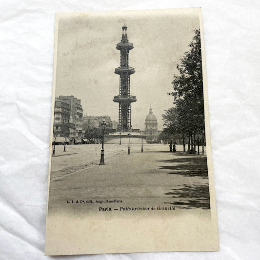 1900s - Vintage Parisian Postcard - Puits Artésien De Grenelle Landmark - Historic French Engineering Marvel - Early 20th Century Paris View