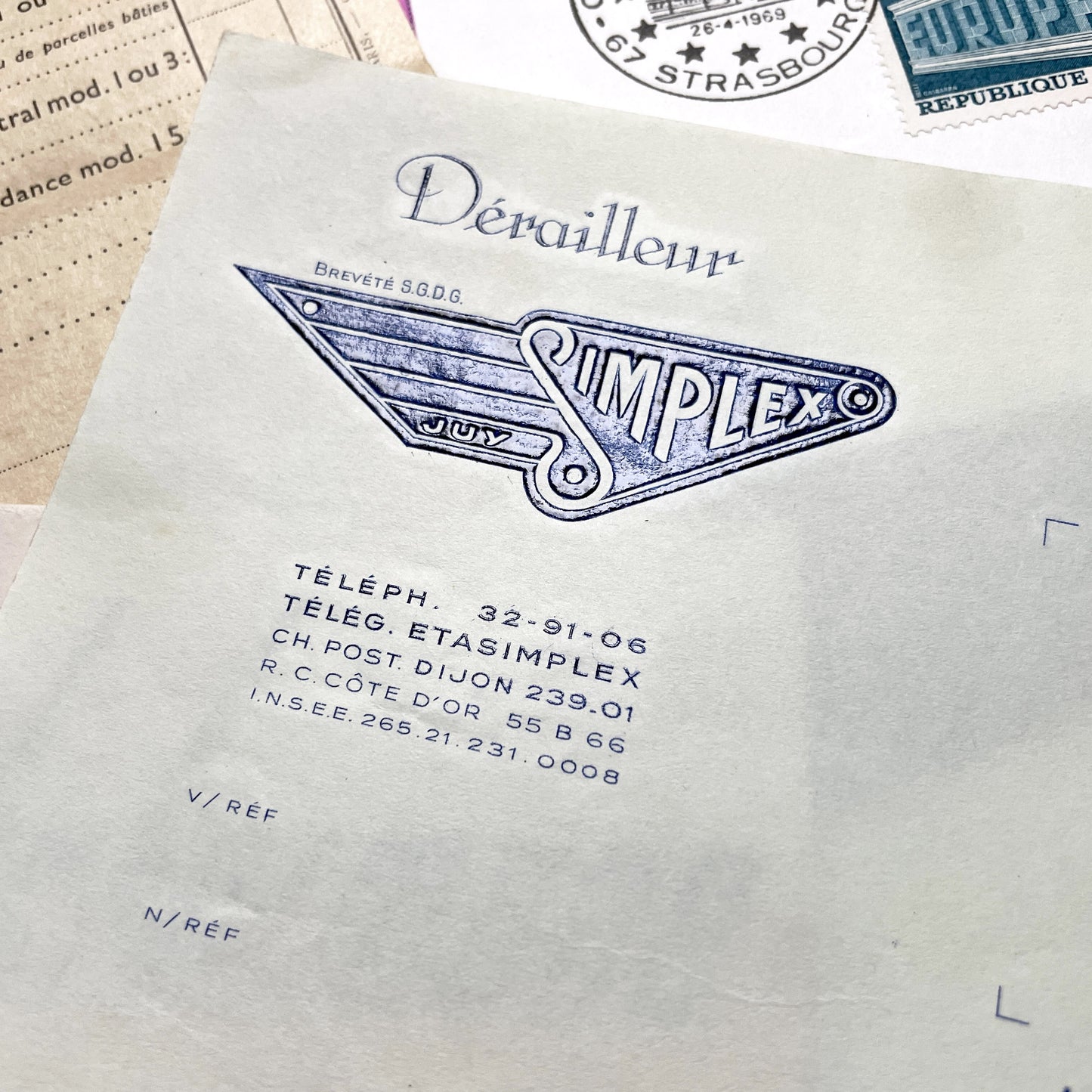 1960s - Vintage French Ephemera Documents - Lot of 20 Pieces - Letters - Postcards - Invoices - Photos - Collectible Paper Pack