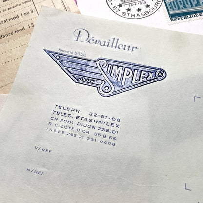 1960s - Vintage French Ephemera Documents - Lot of 20 Pieces - Letters - Postcards - Invoices - Photos - Collectible Paper Pack