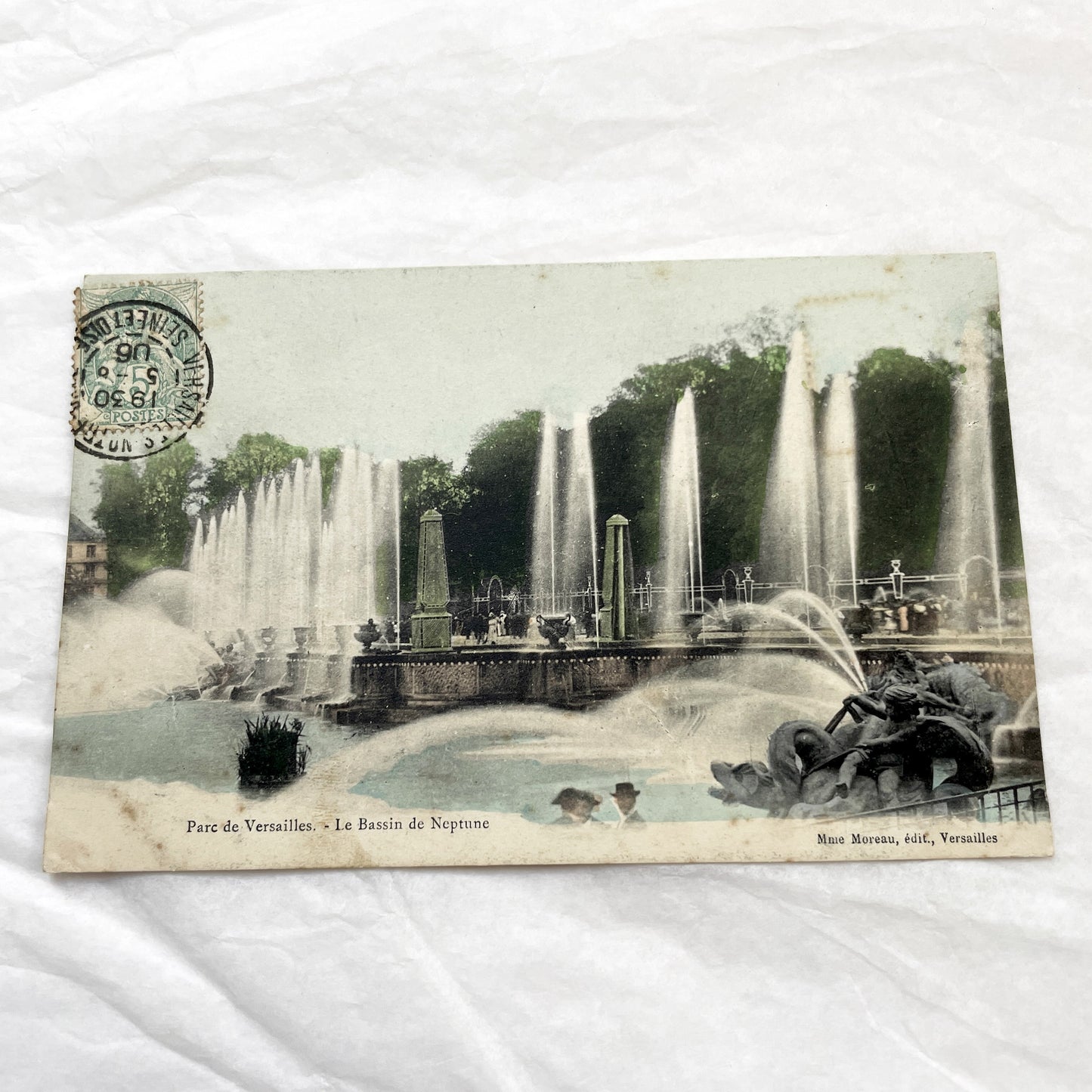 1900s - Vintage Postcard Versailles - Bassin De Neptune Fountain - French Royal Garden History - Parisian Tourism Memento