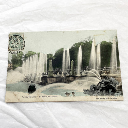 1900s - Vintage Postcard Versailles - Bassin De Neptune Fountain - French Royal Garden History - Parisian Tourism Memento