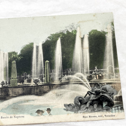 1900s - Vintage Postcard Versailles - Bassin De Neptune Fountain - French Royal Garden History - Parisian Tourism Memento