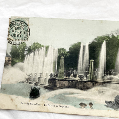 1900s - Vintage Postcard Versailles - Bassin De Neptune Fountain - French Royal Garden History - Parisian Tourism Memento