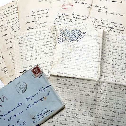 1940s - Vintage French Love Letters - 1942 Sweetheart Correspondence - Authentic Handwritten Romantic Epistles - Enduring Wartime Romance