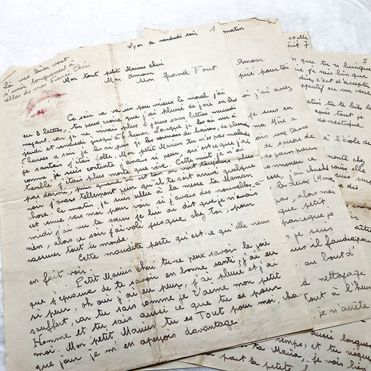 1940s - Vintage French Love Letters - 1942 Sweetheart Correspondence - Authentic Handwritten Romantic Epistles - Enduring Wartime Romance