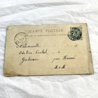 1900s - Vintage French Postcard - Elegant Mother & Child Portrait - Le Pater Religious Theme - Edwardian Era - French Dialogue - Collectible