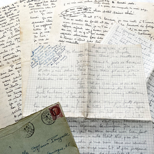 1940s - Vintage French Love Letters - WWII Era Romance - Handwritten Correspondence - Young Lovers - Sentimental Archival