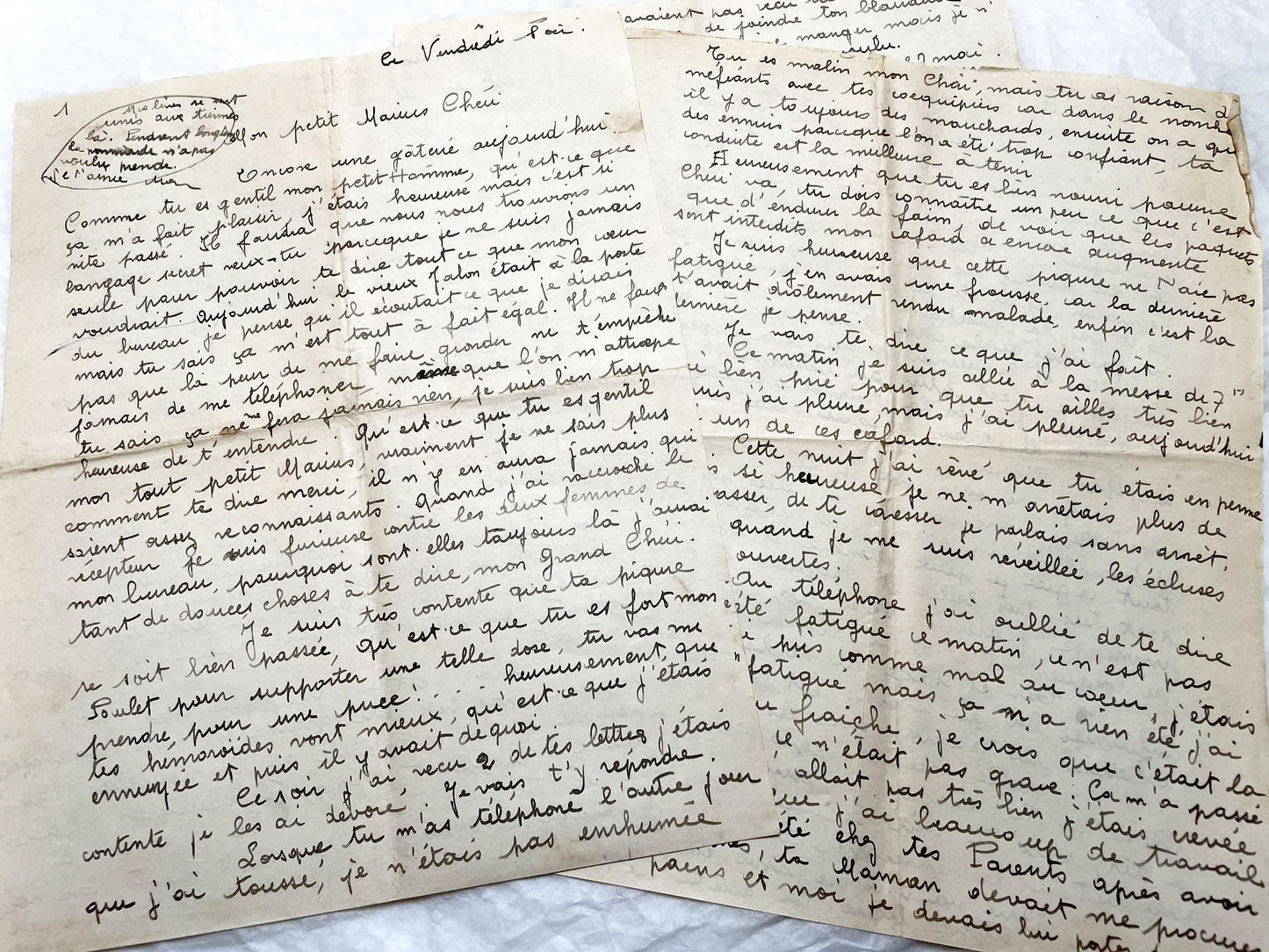 1940s - Authentic French 1942 Love Letters - Original Handwritten World War II Era Correspondence - Sentimental Historical Document
