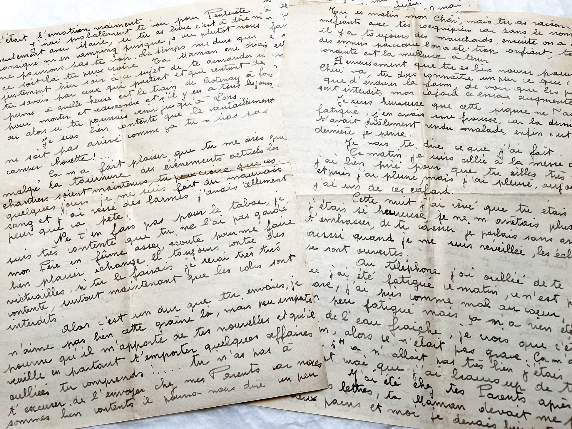 1940s - Authentic French 1942 Love Letters - Original Handwritten World War II Era Correspondence - Sentimental Historical Document