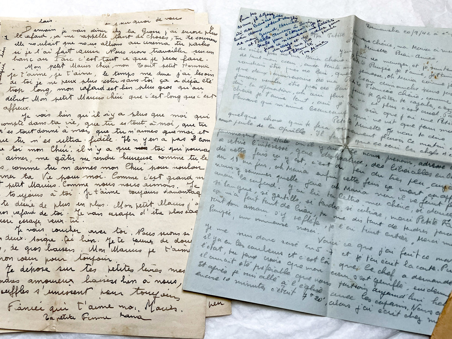 1940s - Authentic French 1942 Love Letters - Original Handwritten World War II Era Correspondence - Sentimental Historical Document