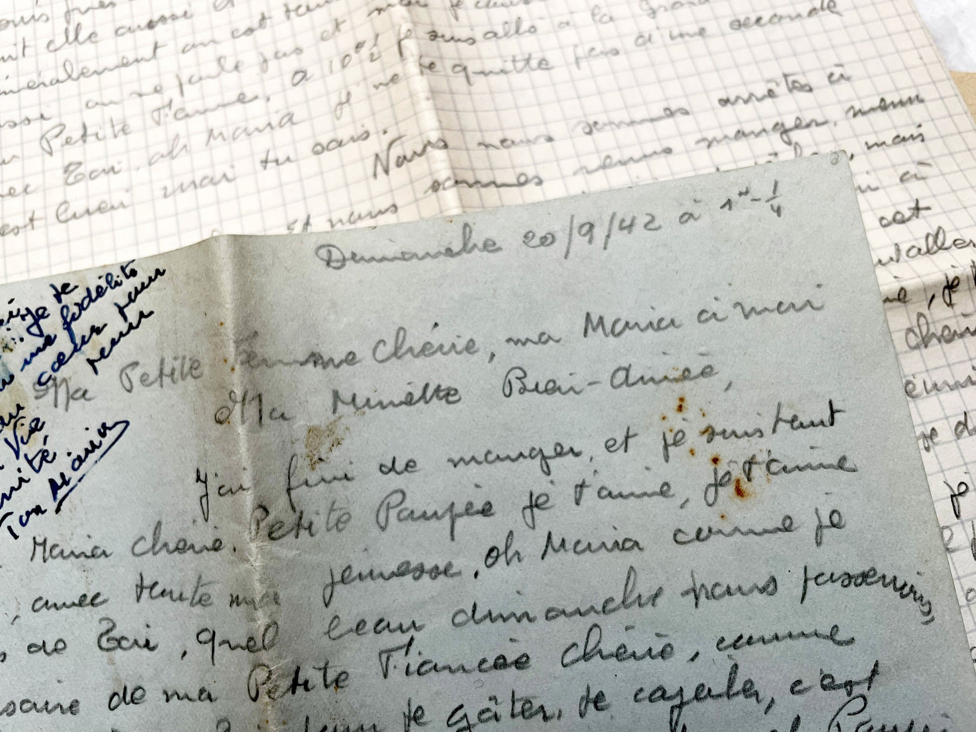 1940s - Authentic French 1942 Love Letters - Original Handwritten World War II Era Correspondence - Sentimental Historical Document