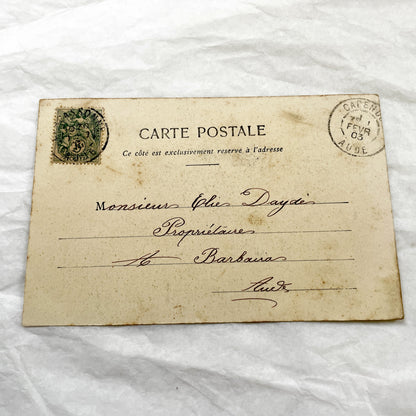 1900s - Antique French Postcard - Praying Child Portrait - La Foi Religious Ephemera - Bergeret Nancy - Handwritten Message - Vintage Photo