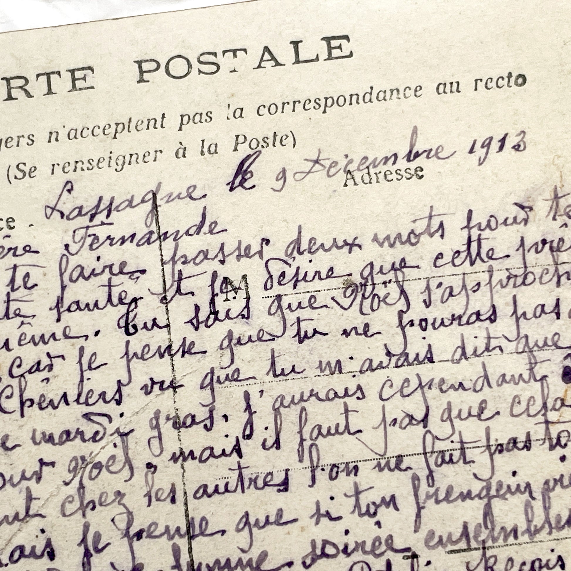 1910s - Hommage Affectueux Postcard - French Sepia Photo Man with Roses - Antique Sentimental Greeting Card Collectible - Art Nouveau