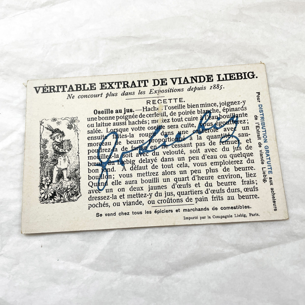 1900s - Art Nouveau Enchanted Forest Princess Frog - Vintage French Chromo Card - Liebig Extract De Viande Advertisement - Collectible Card
