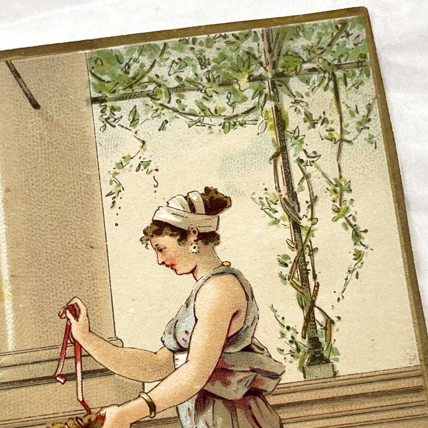 1900s - Large Chromolithograph Print - La Toilette Scene - Classical Era Art Nouveau - Mother And Child - Antique French Collectible
