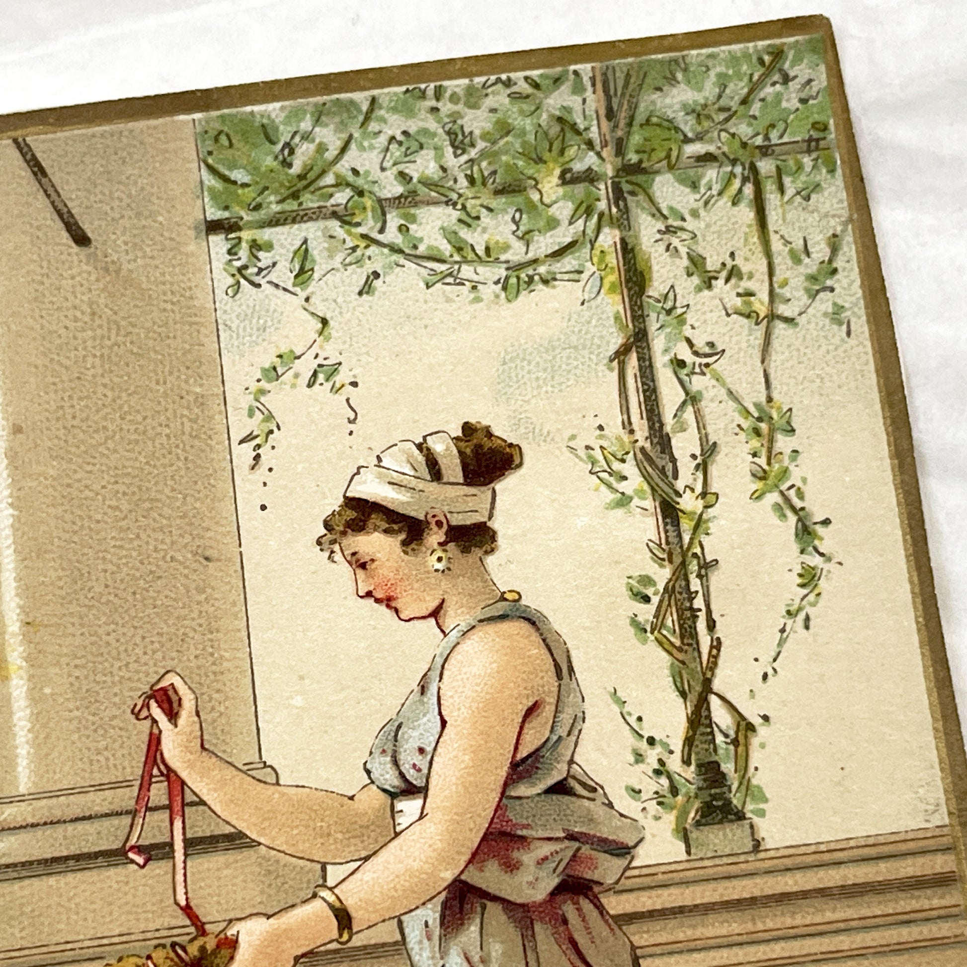 1900s - Large Chromolithograph Print - La Toilette Scene - Classical Era Art Nouveau - Mother And Child - Antique French Collectible