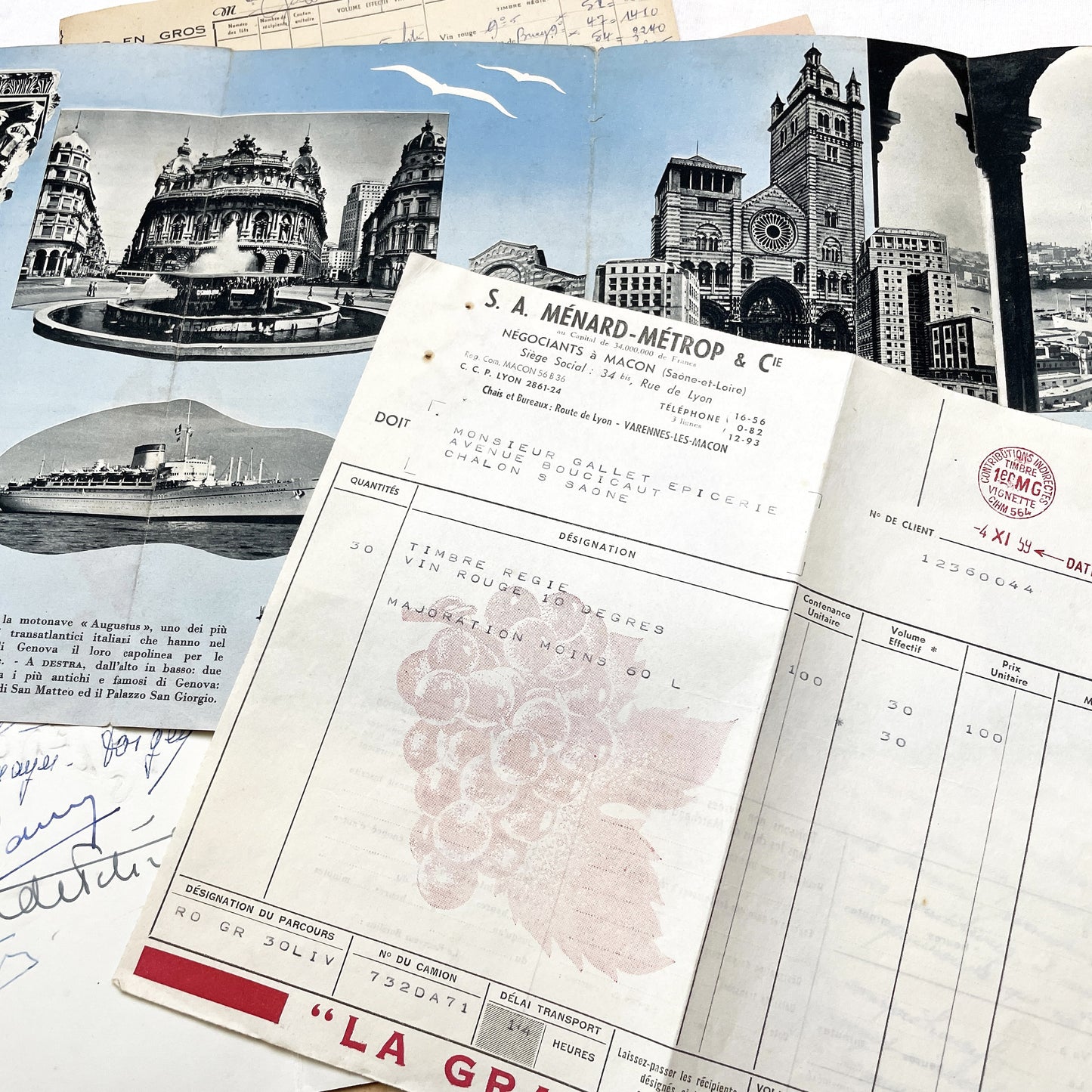 1950s - Vintage French Paper Ephemera Lot - Invoices - Letters - Postcards - Telegrams - Photos - Tickets - Junk Journal Supplies