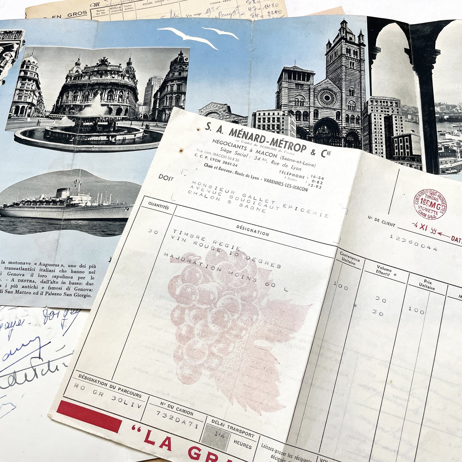 1950s - Vintage French Paper Ephemera Lot - Invoices - Letters - Postcards - Telegrams - Photos - Tickets - Junk Journal Supplies