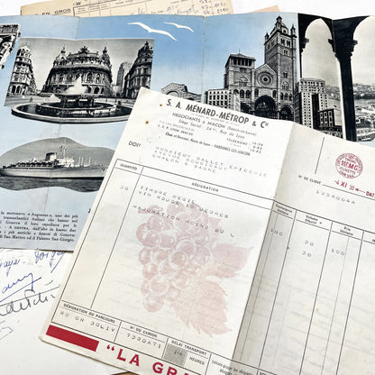 1950s - Vintage French Paper Ephemera Lot - Invoices - Letters - Postcards - Telegrams - Photos - Tickets - Junk Journal Supplies