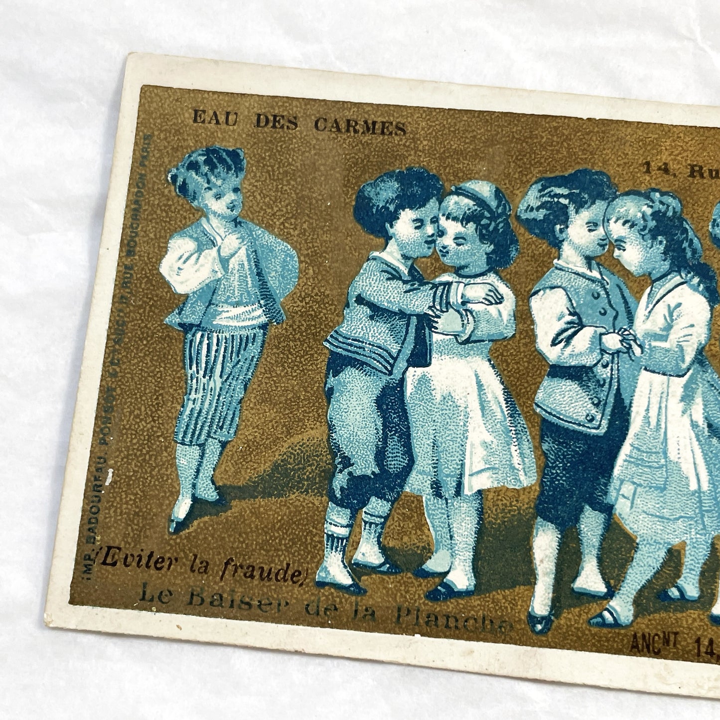 1900s - Children Playing Folk Games - Vintage French Chromo Cards - Antique Advertising Ephemera - Paris Collectible Artwork 