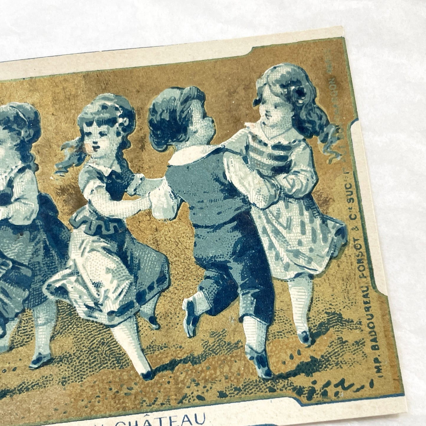 1900s - Children Playing Folk Games - Vintage French Chromo Cards - Antique Advertising Ephemera - Paris Collectible Artwork 