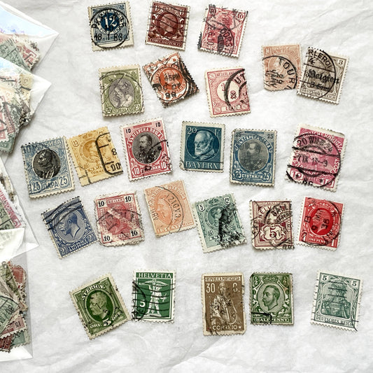 1900s - Collectible European Postage Stamps - Vintage Philatelic Assortment - Late 19th to Pre-1914 Era - Historical Ephemera Lot