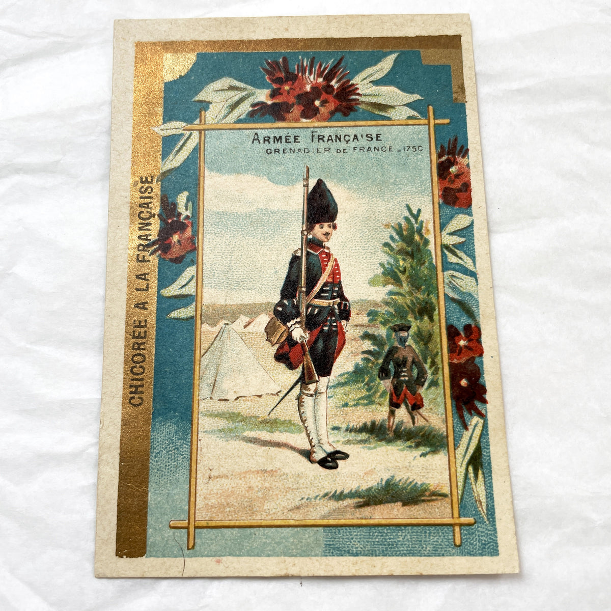 1900s - Three French Military Chromos - Chicoree A La Francaise Advertising - Historical Soldiers Uniforms Ephemera Collection