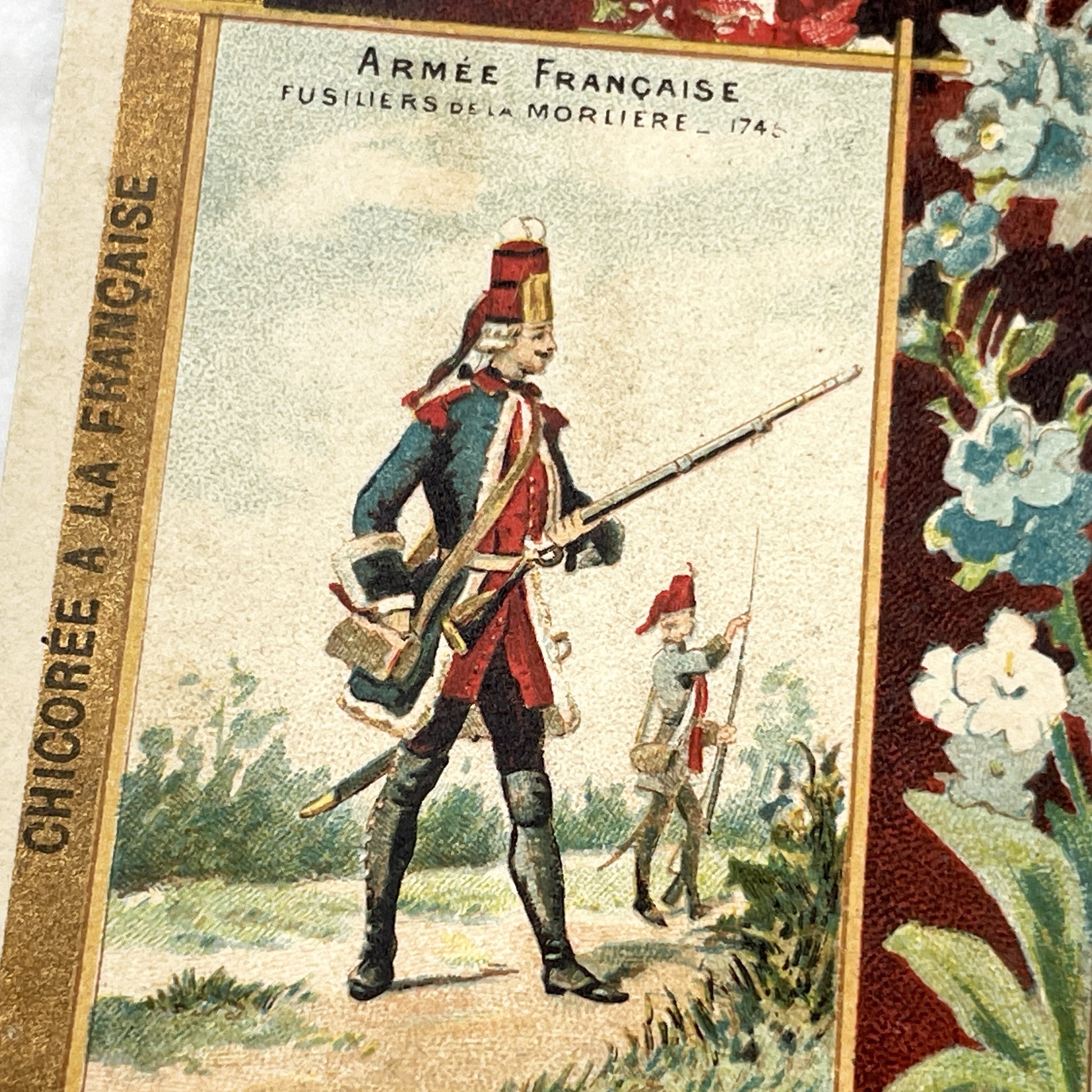 1900s - Three French Military Chromos - Chicoree A La Francaise Advertising - Historical Soldiers Uniforms Ephemera Collection