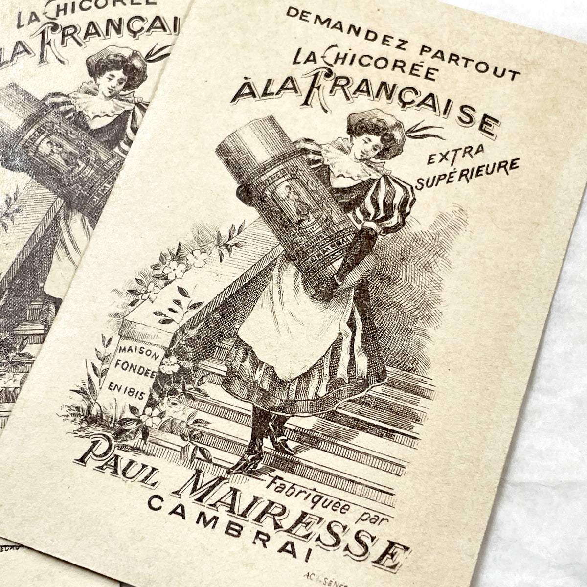 1900s - Three French Military Chromos - Chicoree A La Francaise Advertising - Historical Soldiers Uniforms Ephemera Collection
