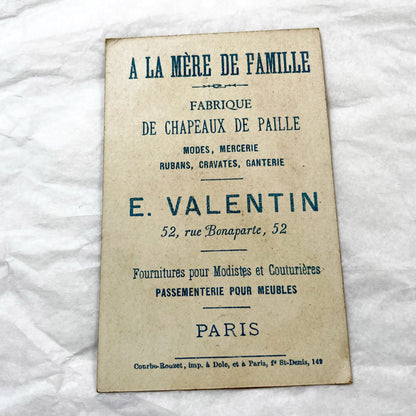 1900s - Antique French Advertising Card - A La Mere De Famille Confectionery - Children Ice Skating - Thermometer Winter Scene - Ephemera