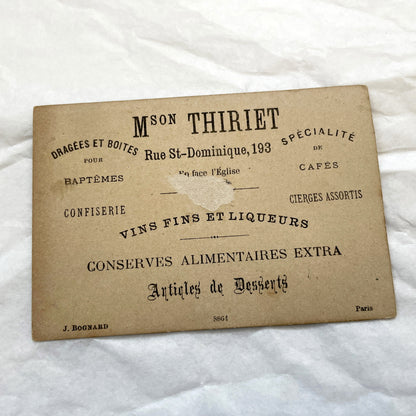 Late 19th - Parisian Advertising Trade Card - Antique French Chromo - Child Tradesmen & Merchants - Original Ephemera Collectibles