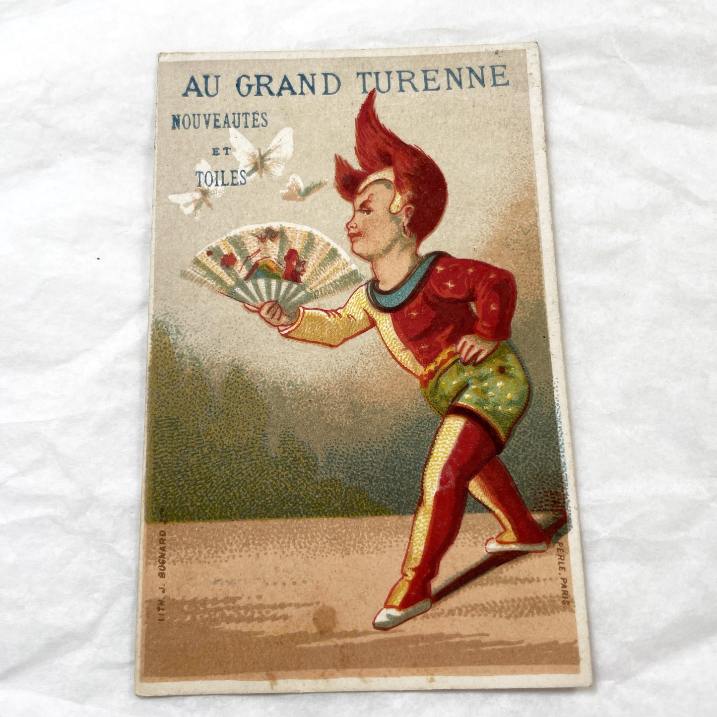 1900s - Antique French Advertising Trade Cards - Au Grand Turenne Paris Department Store - Vintage Chromolithograph Fashion Ephemera Illustr