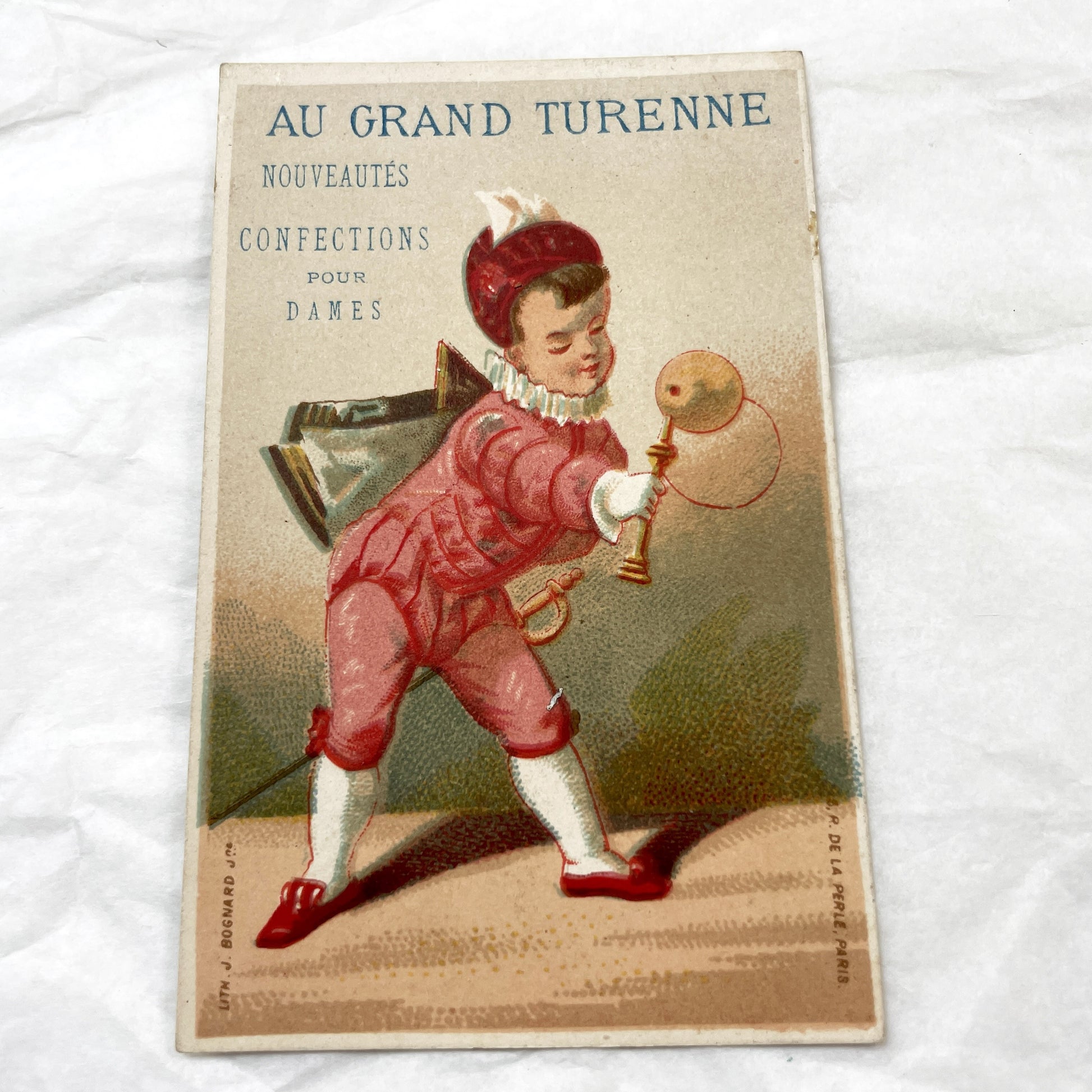 1900s - Antique French Advertising Trade Cards - Au Grand Turenne Paris Department Store - Vintage Chromolithograph Fashion Ephemera Illustr