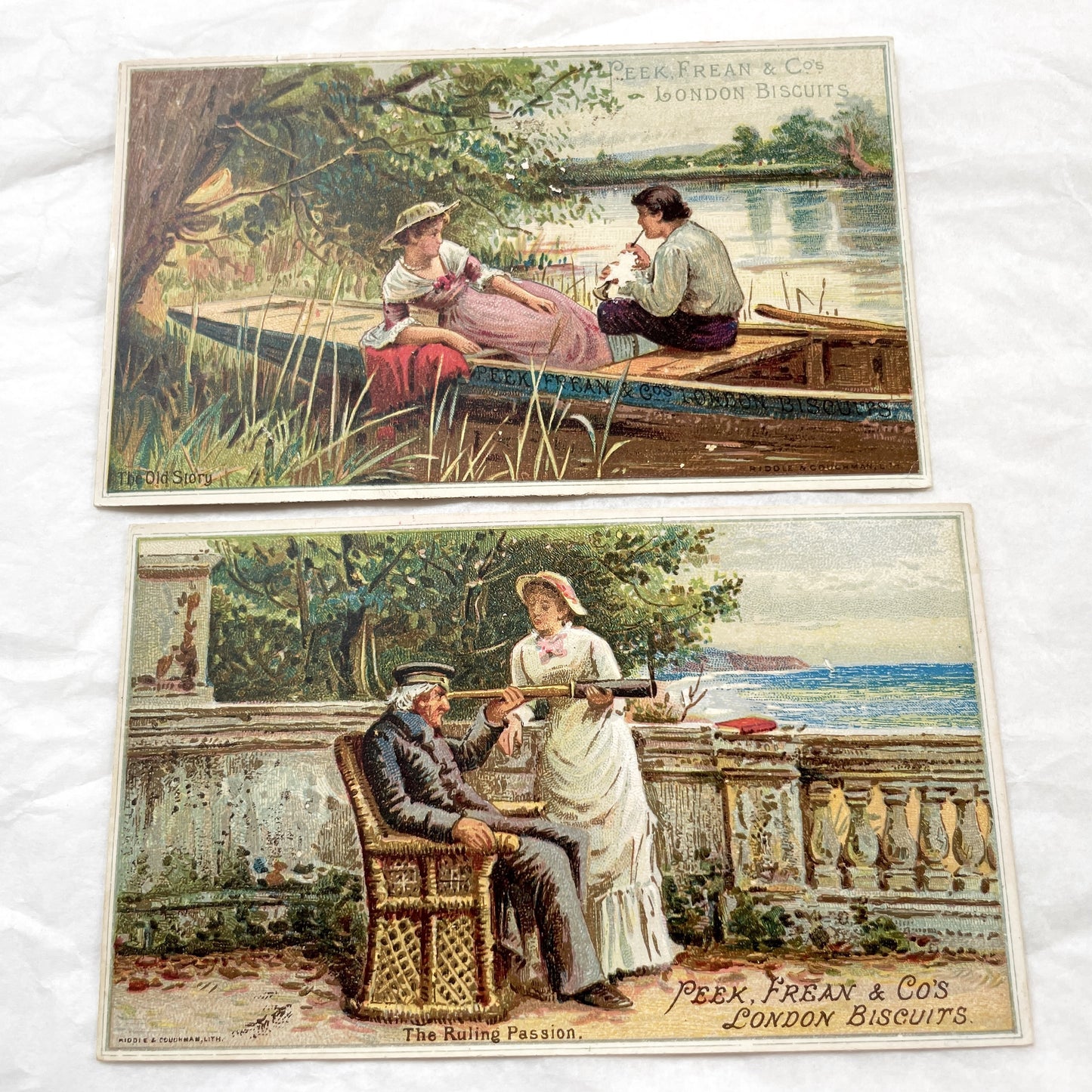 1900s - Antique Victorian Edwardian Trade Cards - Peek Frean and Co's London Biscuits - Original Chromolithograph Advertising Art Collectibl