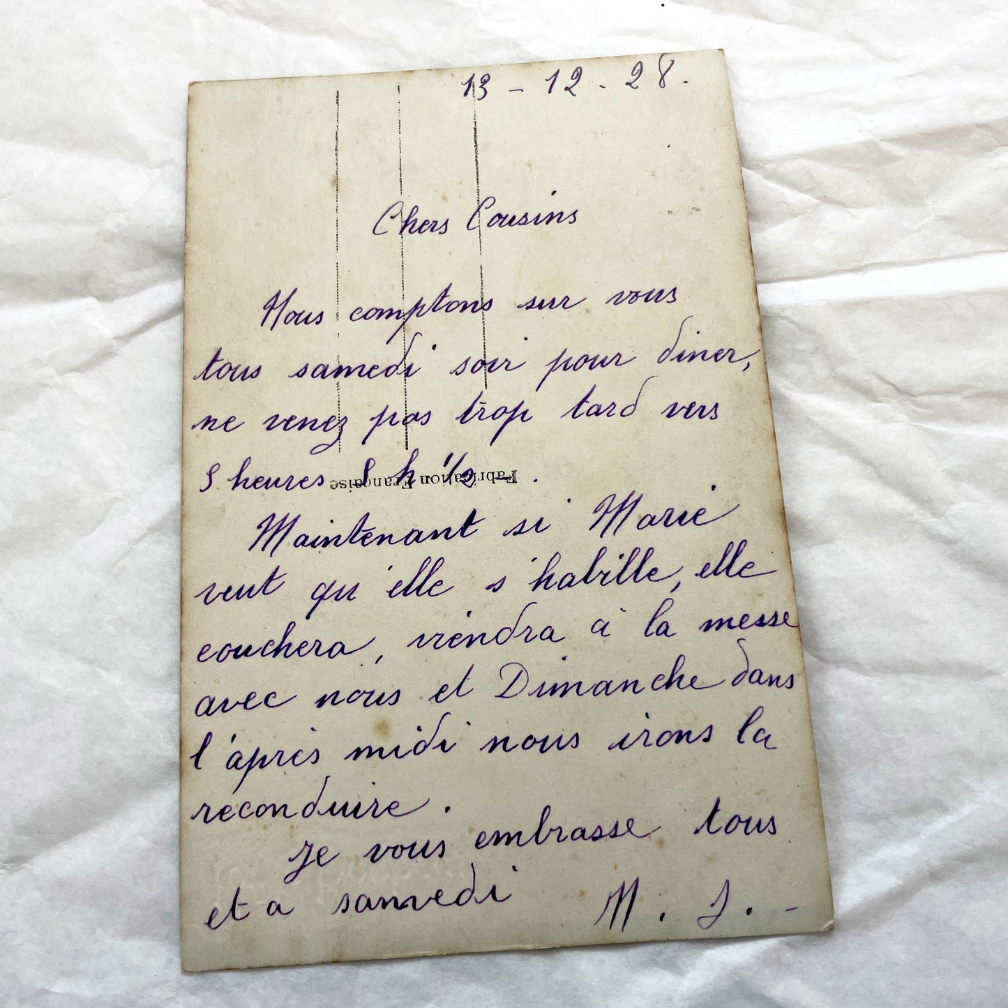 1920s - Antique Portrait Postcard - Young Man With Flowers - Sepia Hand-Colored Real Photo - French Porte Bonheur Good Luck Card