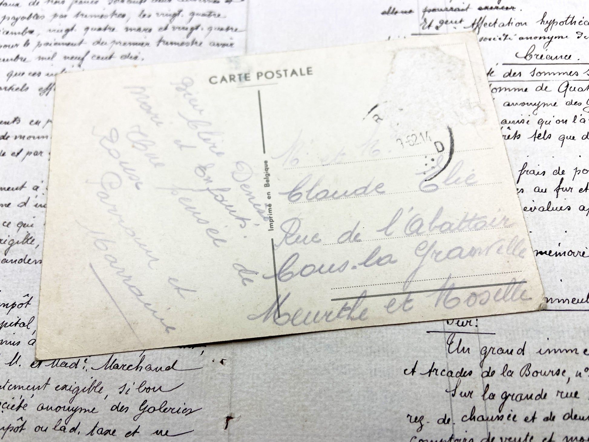 1950s - Vintage French Postcard - Butterfly And Roses Floral Art - Nature Beauty - Paper Ephemera - Collectible Antique Document