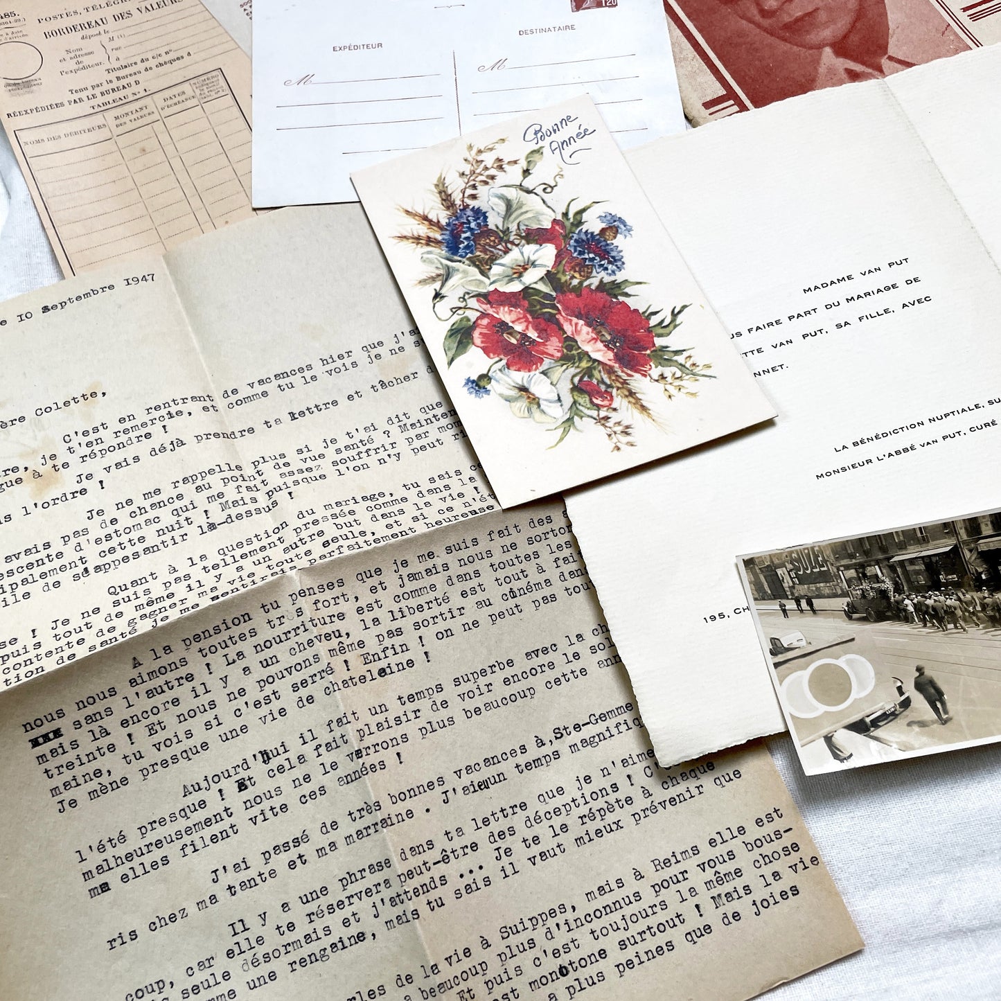 1940s - Vintage French Paper Ephemera Lot - Historical Documents for Junk Journal - Scrapbooking - Collectible Antique Papers