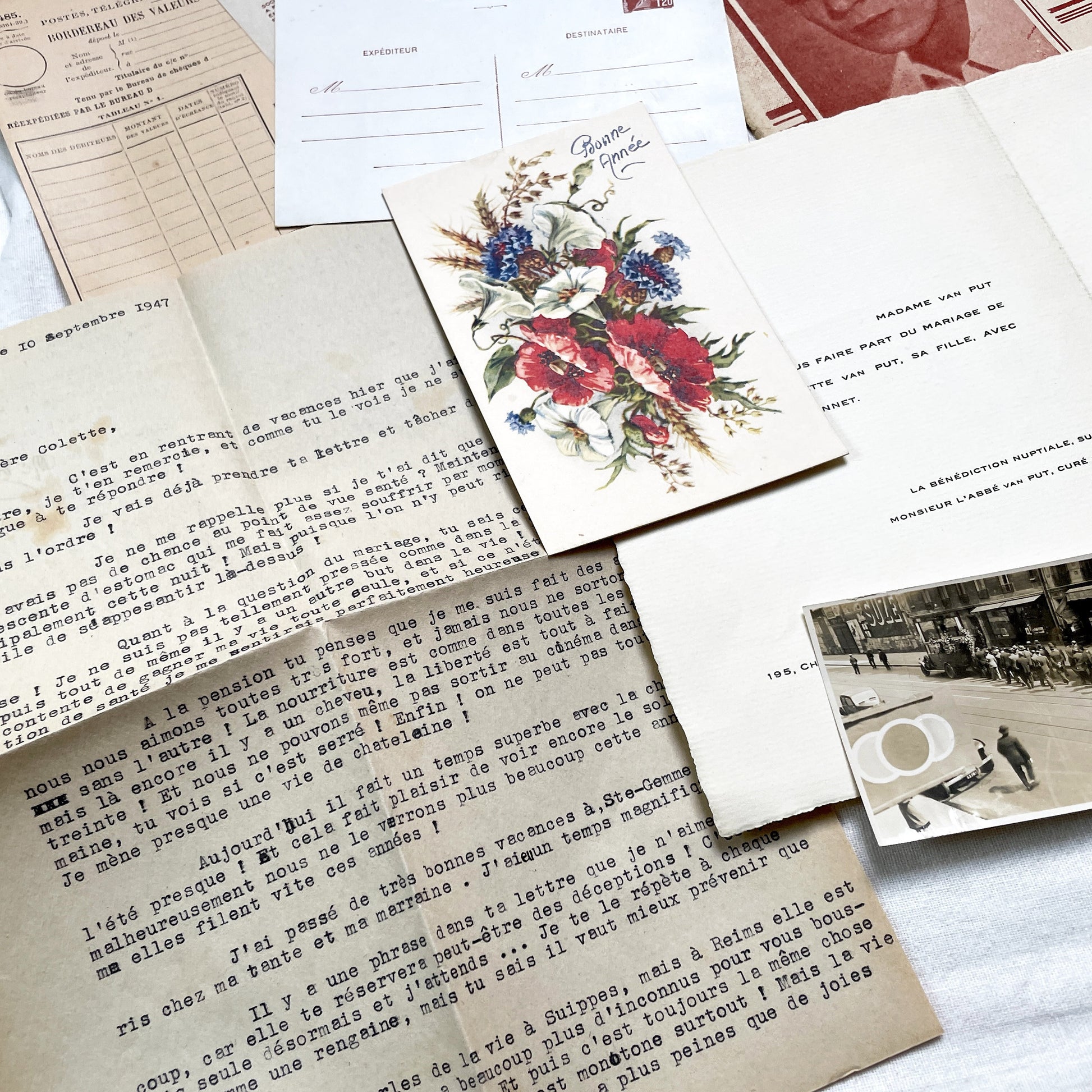 1940s - Vintage French Paper Ephemera Lot - Historical Documents for Junk Journal - Scrapbooking - Collectible Antique Papers