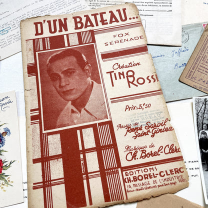 1940s - Vintage French Paper Ephemera Lot - Historical Documents for Junk Journal - Scrapbooking - Collectible Antique Papers