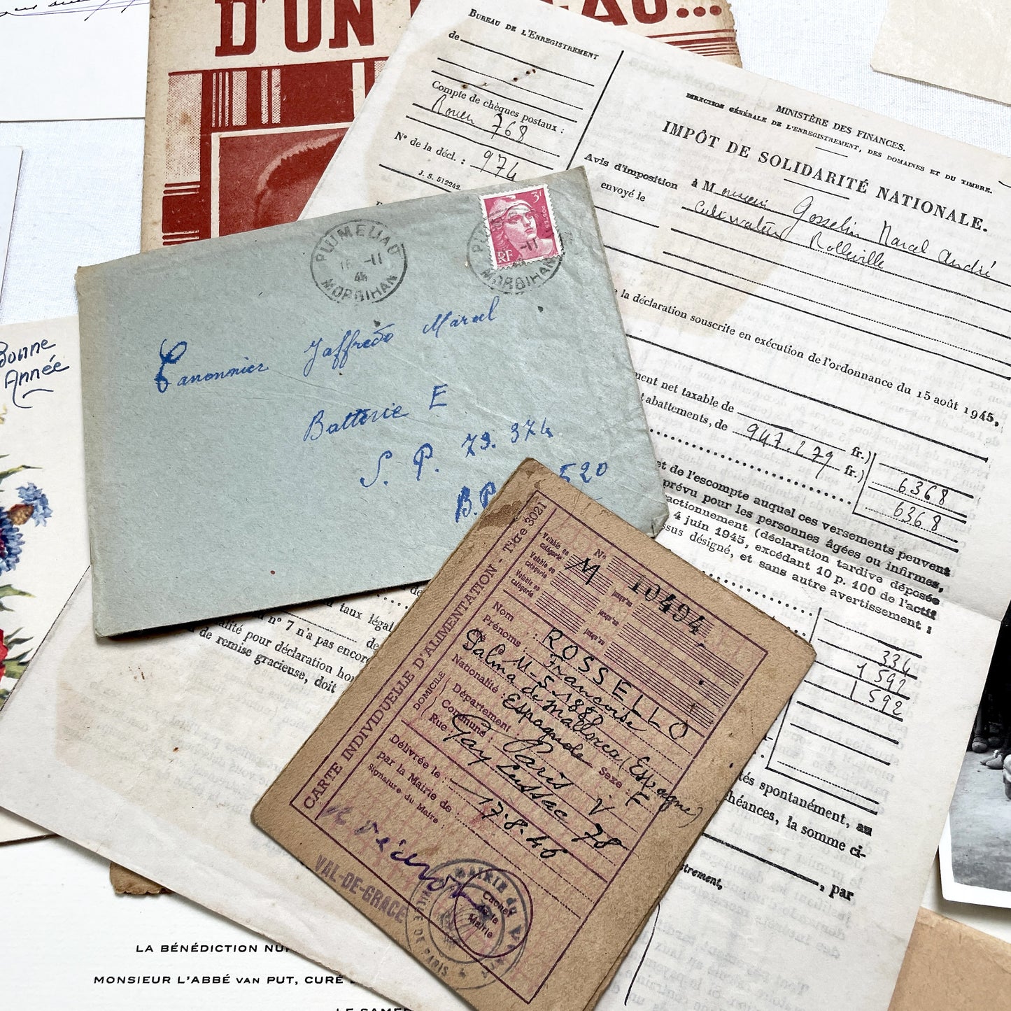 1940s - Vintage French Paper Ephemera Lot - Historical Documents for Junk Journal - Scrapbooking - Collectible Antique Papers