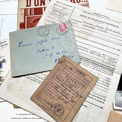 1940s - Vintage French Paper Ephemera Lot - Historical Documents for Junk Journal - Scrapbooking - Collectible Antique Papers