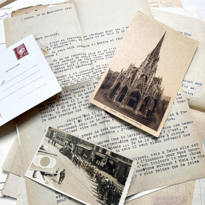 1940s - Vintage French Paper Ephemera Lot - Historical Documents for Junk Journal - Scrapbooking - Collectible Antique Papers