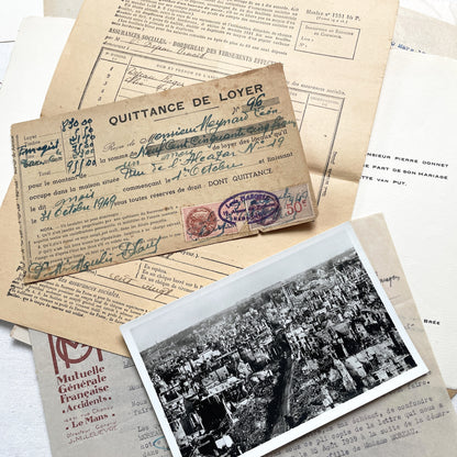 1940s - Vintage French Paper Ephemera Lot - Historical Documents for Junk Journal - Scrapbooking - Collectible Antique Papers