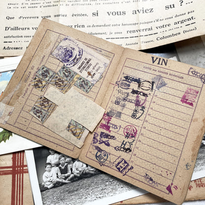 1940s - Authentic French Vintage Ephemera Collection - Documents for Scrapbooking, Junk Journals, and Art Projects - 20 Diverse Papers