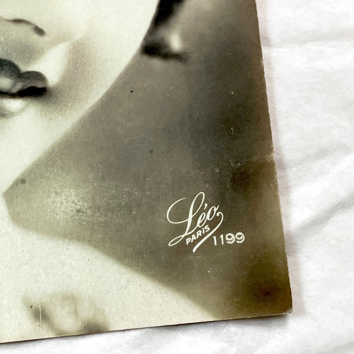 1920s - Vintage Photograph Postcard - Elegant Woman - Finger Wave Hairstyle - Rose - Leo Paris Studio Portrait - Art Deco Era Beauty