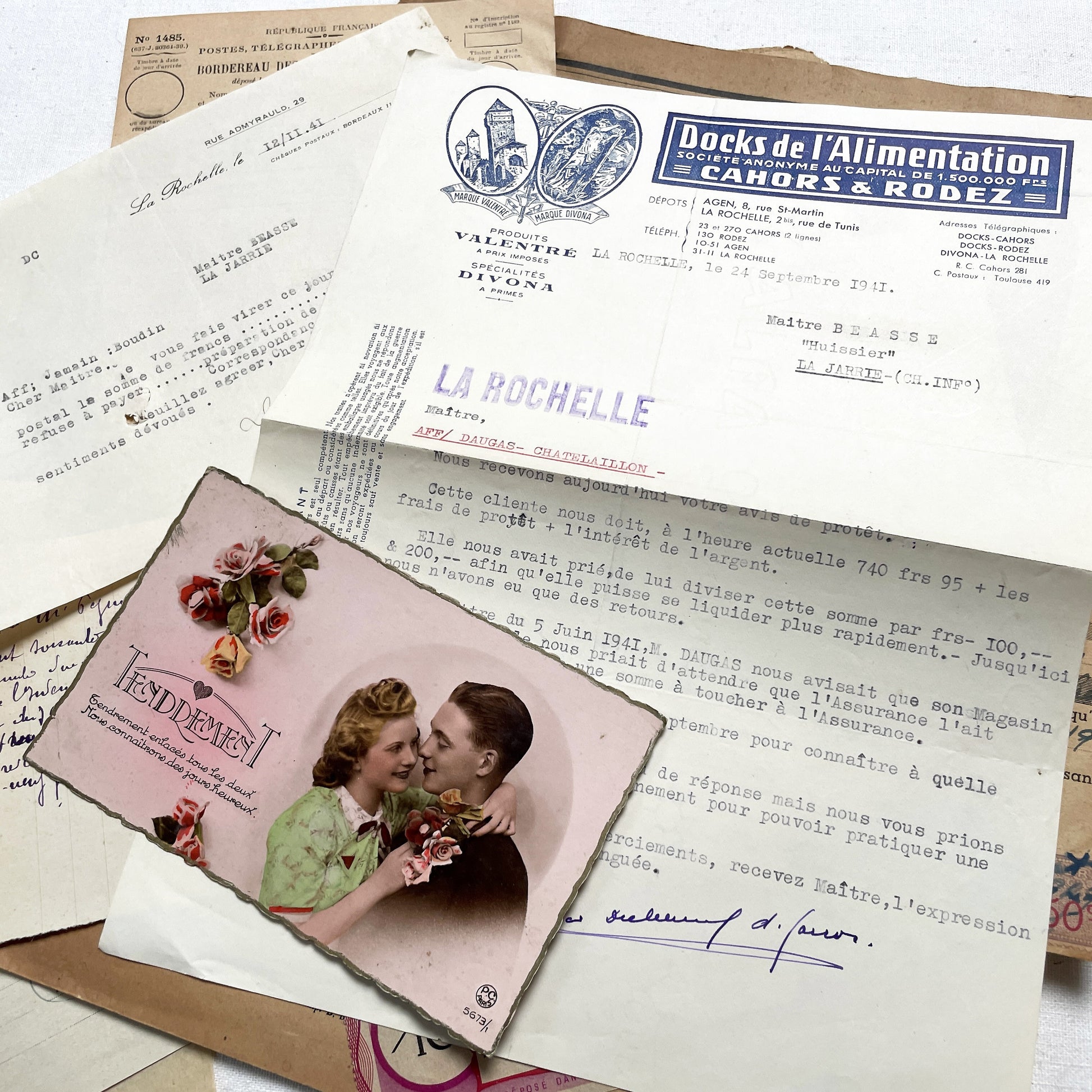 1940s - Authentic French Vintage Ephemera Collection - Documents for Scrapbooking, Junk Journals, and Art Projects - 20 Diverse Papers