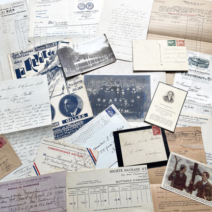 1930s - French Ephemera - Vintage Documents - Historic Paper Lot - Antique Collector's Set - Junk Journaling Supplies - Scrapbook