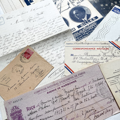 1930s - French Ephemera - Vintage Documents - Historic Paper Lot - Antique Collector's Set - Junk Journaling Supplies - Scrapbook