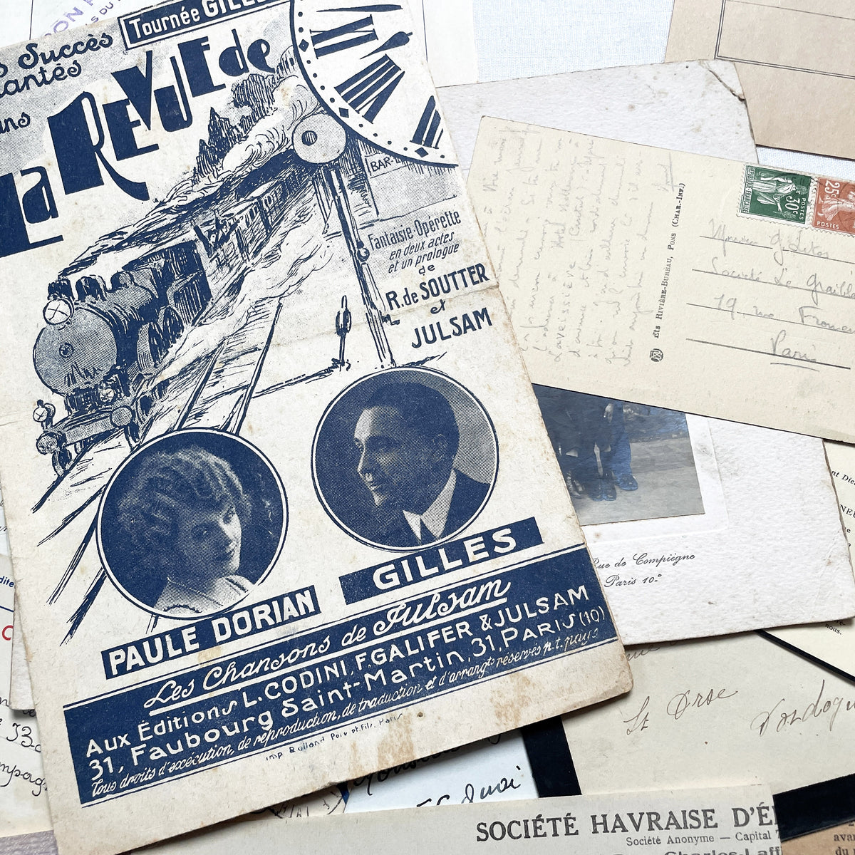 1930s - French Ephemera - Vintage Documents - Historic Paper Lot - Antique Collector's Set - Junk Journaling Supplies - Scrapbook